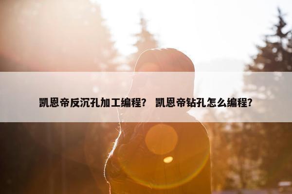 凯恩帝反沉孔加工编程？ 凯恩帝钻孔怎么编程？