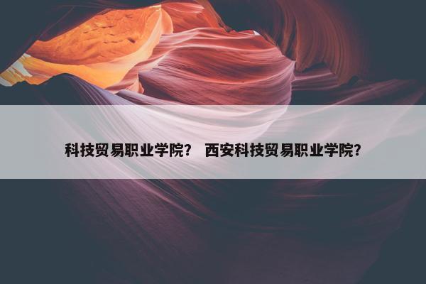 科技贸易职业学院？ 西安科技贸易职业学院？