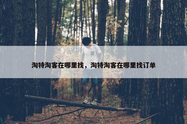淘特淘客在哪里找，淘特淘客在哪里找订单