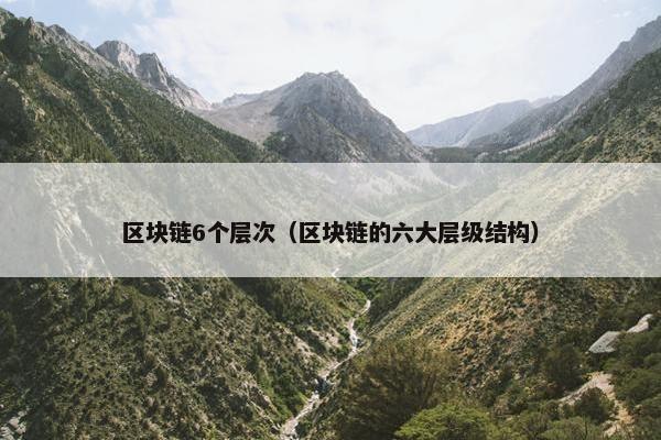 区块链6个层次（区块链的六大层级结构）