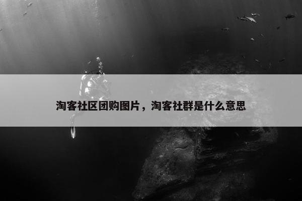 淘客社区团购图片，淘客社群是什么意思