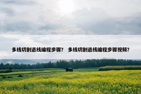 多线切割退线编程步骤？ 多线切割退线编程步骤视频？