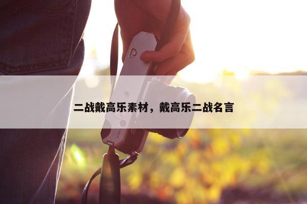 二战戴高乐素材，戴高乐二战名言