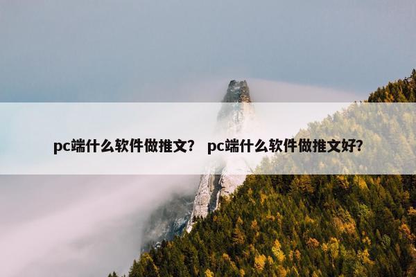 pc端什么软件做推文？ pc端什么软件做推文好？