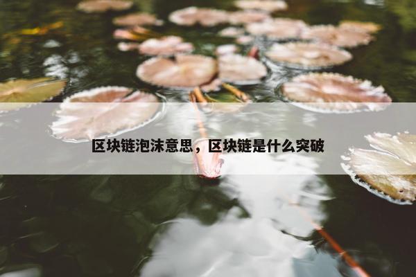 区块链泡沫意思，区块链是什么突破
