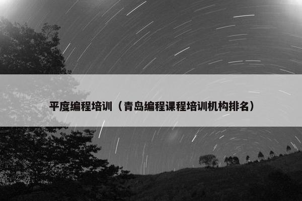 平度编程培训（青岛编程课程培训机构排名）