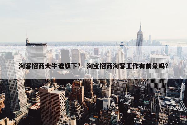 淘客招商大牛谁旗下？ 淘宝招商淘客工作有前景吗？