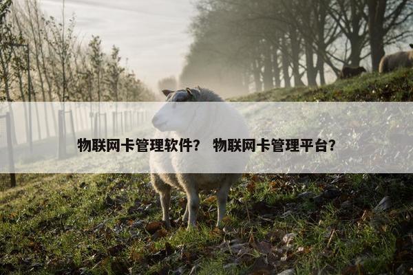 物联网卡管理软件？ 物联网卡管理平台？