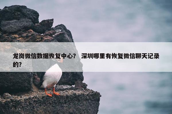 龙岗微信数据恢复中心？ 深圳哪里有恢复微信聊天记录的？