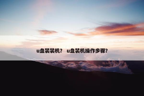u盘装装机？ u盘装机操作步骤？