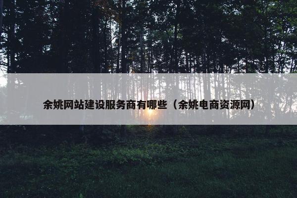余姚网站建设服务商有哪些（余姚电商资源网）