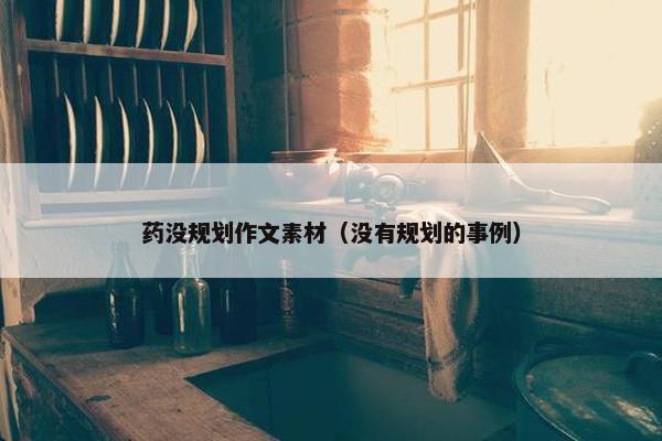 药没规划作文素材（没有规划的事例）
