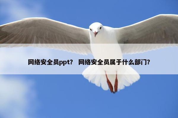 网络安全员ppt？ 网络安全员属于什么部门？