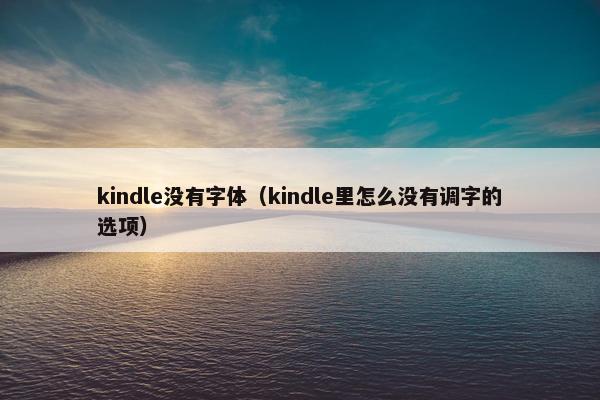 kindle没有字体（kindle里怎么没有调字的选项）