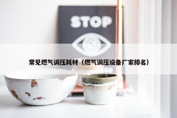 常见燃气调压耗材（燃气调压设备厂家排名）