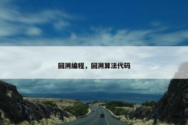 回溯编程，回溯算法代码