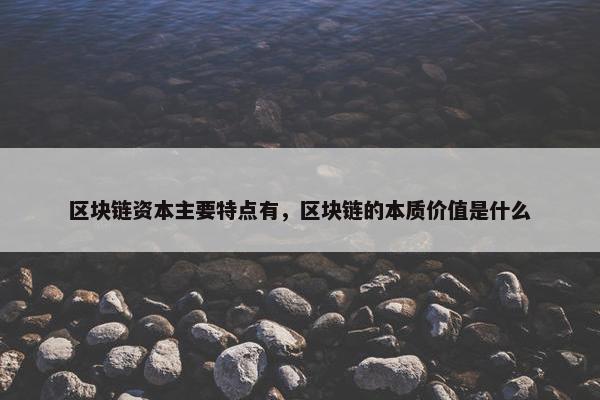 区块链资本主要特点有，区块链的本质价值是什么