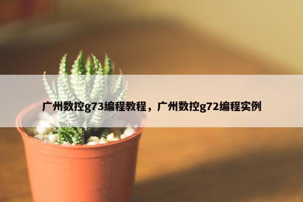 广州数控g73编程教程，广州数控g72编程实例