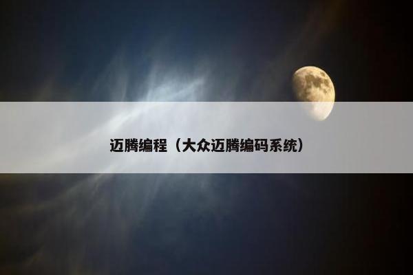 迈腾编程（大众迈腾编码系统）