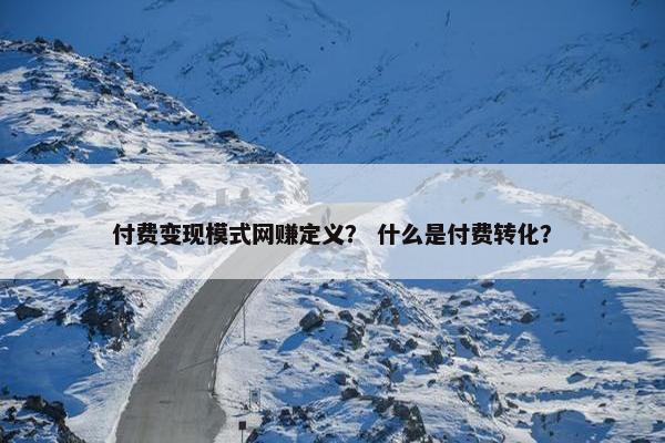 付费变现模式网赚定义？ 什么是付费转化？