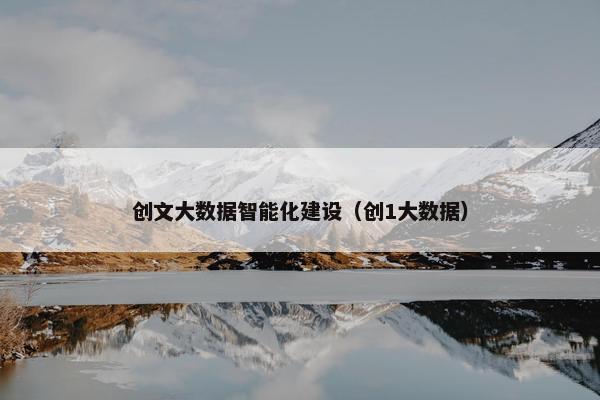 创文大数据智能化建设（创1大数据）