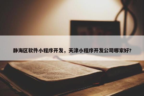 静海区软件小程序开发，天津小程序开发公司哪家好?