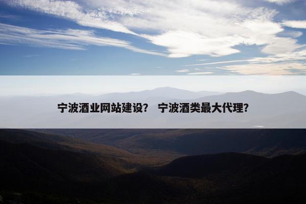 宁波酒业网站建设？ 宁波酒类最大代理？