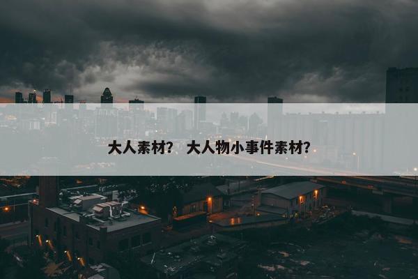 大人素材？ 大人物小事件素材？