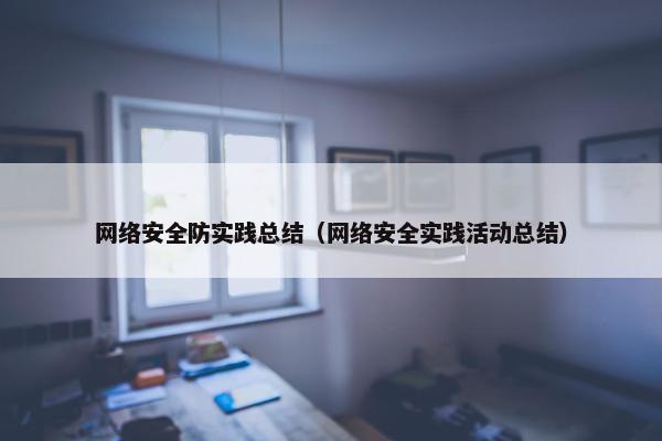 网络安全防实践总结（网络安全实践活动总结）