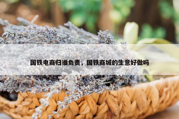 国铁电商归谁负责，国铁商城的生意好做吗