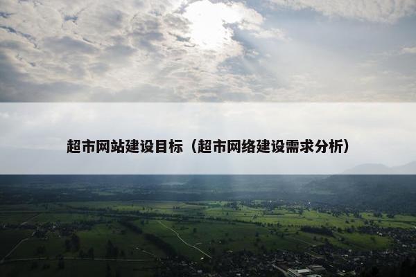 超市网站建设目标（超市网络建设需求分析）