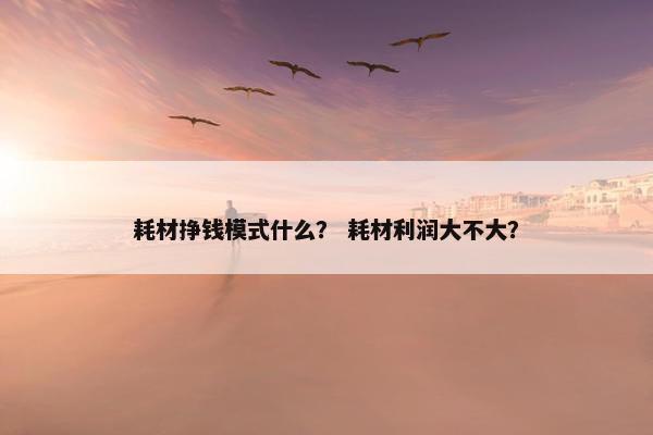 耗材挣钱模式什么？ 耗材利润大不大？