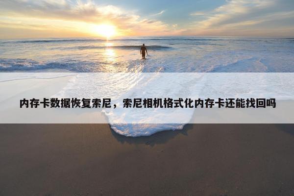 内存卡数据恢复索尼，索尼相机格式化内存卡还能找回吗