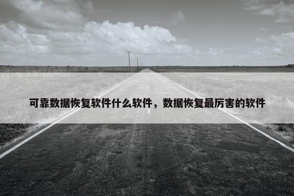 可靠数据恢复软件什么软件，数据恢复最厉害的软件