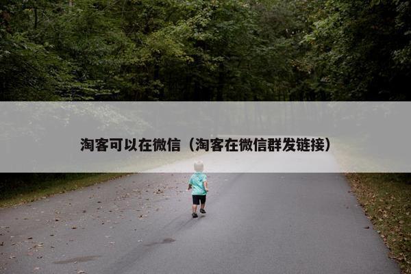 淘客可以在微信（淘客在微信群发链接）