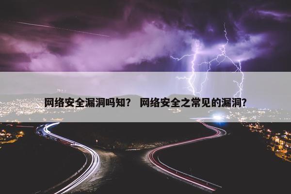 网络安全漏洞吗知？ 网络安全之常见的漏洞？