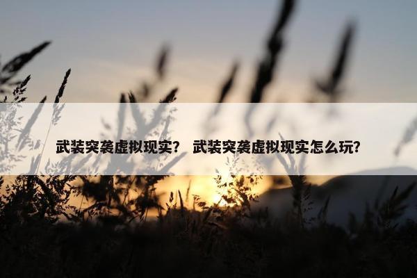 武装突袭虚拟现实？ 武装突袭虚拟现实怎么玩？
