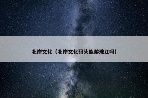 北岸文化（北岸文化码头能游珠江吗）