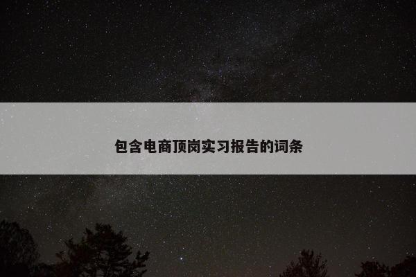 包含电商顶岗实习报告的词条