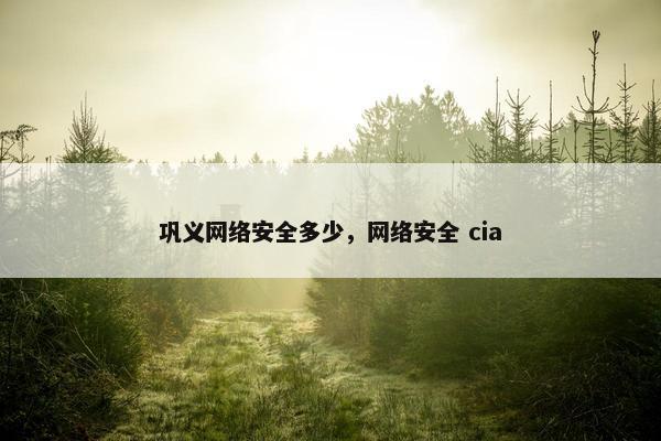 巩义网络安全多少，网络安全 cia