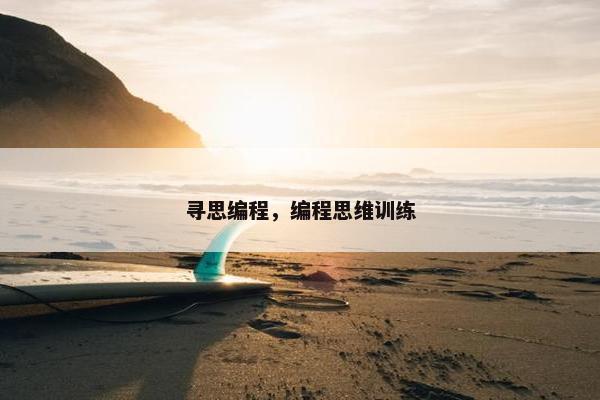 寻思编程，编程思维训练