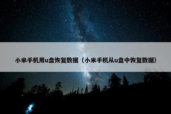 小米手机用u盘恢复数据（小米手机从u盘中恢复数据）