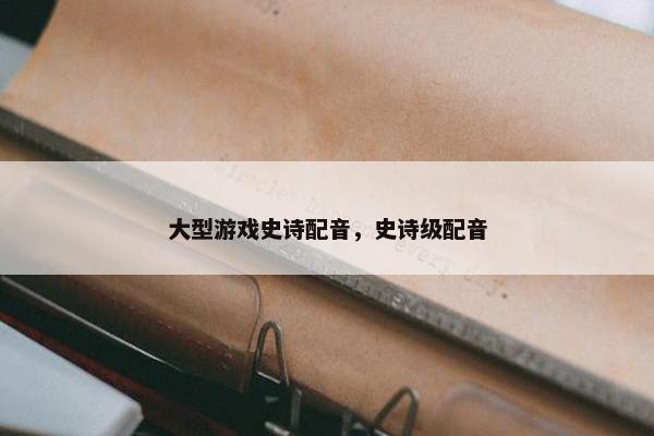 大型游戏史诗配音，史诗级配音