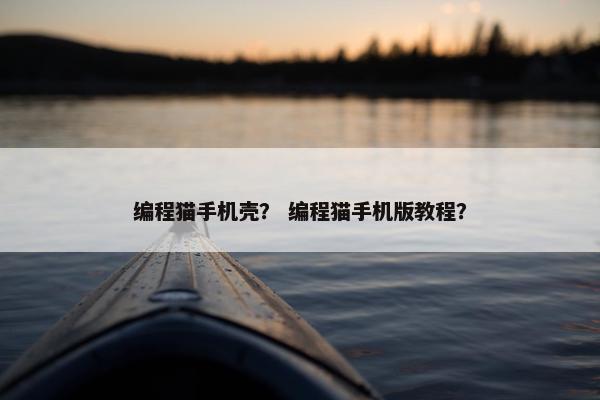 编程猫手机壳？ 编程猫手机版教程？