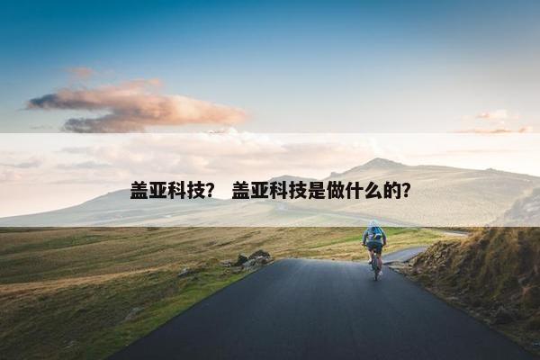 盖亚科技？ 盖亚科技是做什么的？