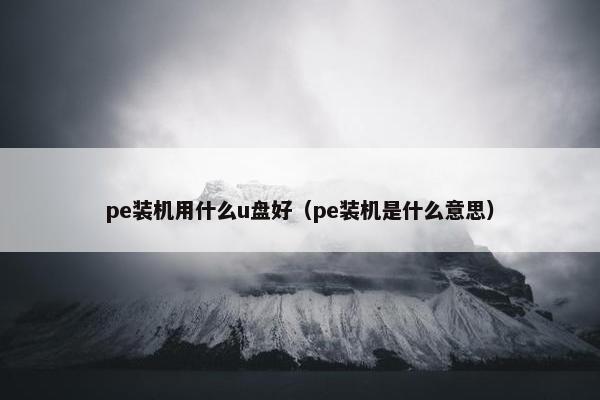 pe装机用什么u盘好（pe装机是什么意思）