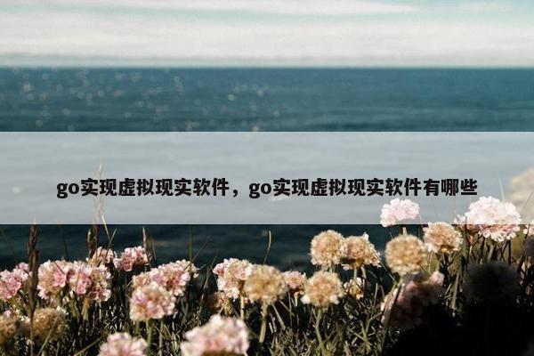 go实现虚拟现实软件，go实现虚拟现实软件有哪些