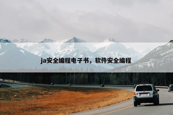 ja安全编程电子书，软件安全编程