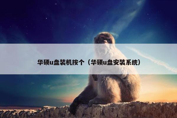 华硕u盘装机按个（华硕u盘安装系统）