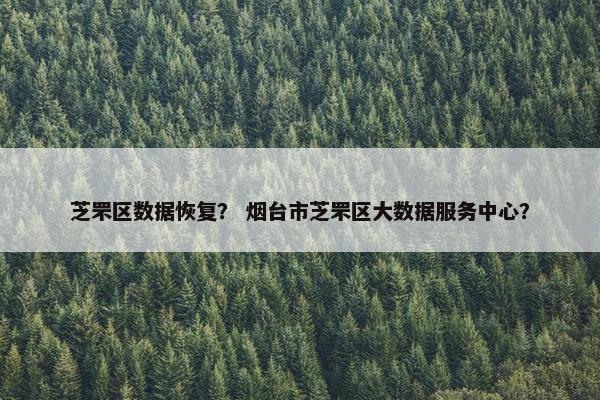 芝罘区数据恢复？ 烟台市芝罘区大数据服务中心？